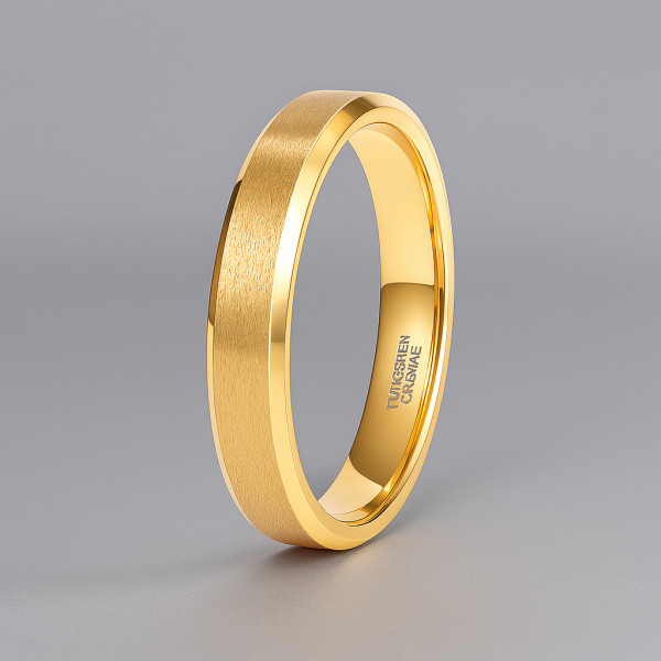 Bague de mariage personnalisée tungstène brossé