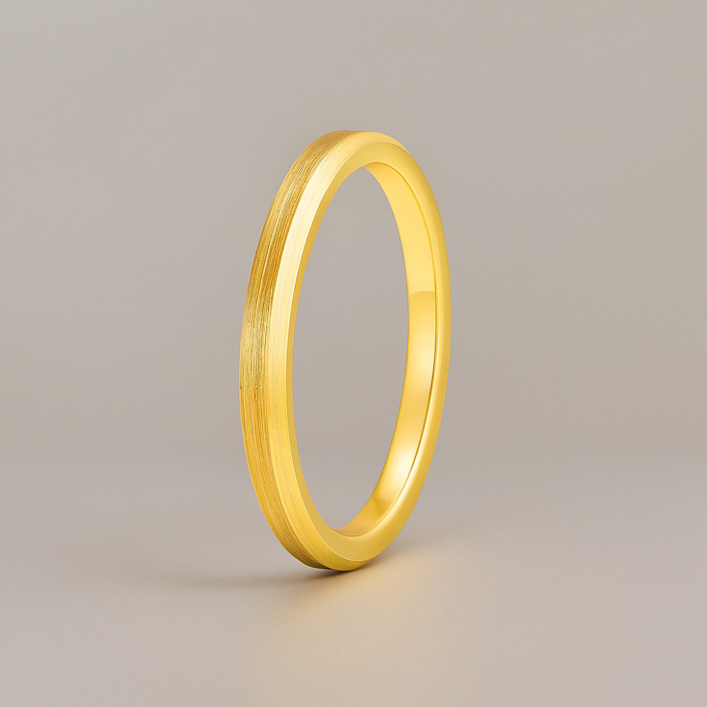 Alliance en tungstène brossé 2 mm – Fine, élégante personnalisable