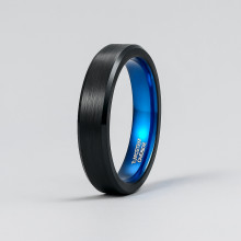 Custom brushed tungsten wedding ring