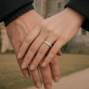 D Bague tungstène anneau fin sablé personnalisable
