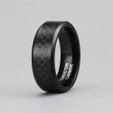 Men's Black Tungsten Carbon Fiber Inlay Personalized Wedding Band Ring