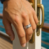 Bague mariage personnalisable homme anneau Tungstene centre sable