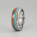 Bague mariage tungstène lignes bois