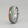 Bague mariage tungstène lignes bois