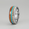 Bague mariage tungstène lignes bois