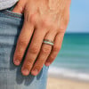 Bague mariage tungstène lignes bois