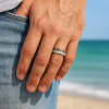 Bague mariage tungstène lignes bois