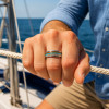 Bague mariage tungstène lignes bois