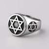 M Bague homme chevaliere etoile de david acier inoxydable
