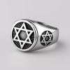 Bague homme chevaliere etoile de david acier inoxydable