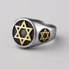 Bague homme chevaliere etoile de david acier inoxydable