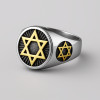 Bague homme chevaliere etoile de david acier inoxydable