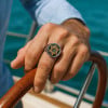 Bague homme chevaliere etoile de david acier inoxydable