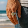 Bague homme chevaliere etoile de david acier inoxydable
