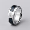 Bague personnalisee homme acier fibre de carbone arbre de vie