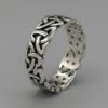 Bague homme anneau acier noeud celtique cisele