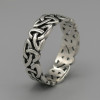 Bague homme anneau acier noeud celtique cisele