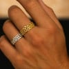 Bague homme anneau acier noeud celtique cisele