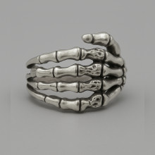 Anillo de mano de esqueleto de acero para hombre