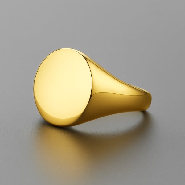 Bague chevaliere homme femme acier poli personnalisable