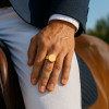 Bague chevaliere homme femme acier poli personnalisable