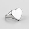 Bague chevaliere femme coeur acier poli miroir