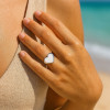 Bague chevaliere femme coeur acier poli miroir