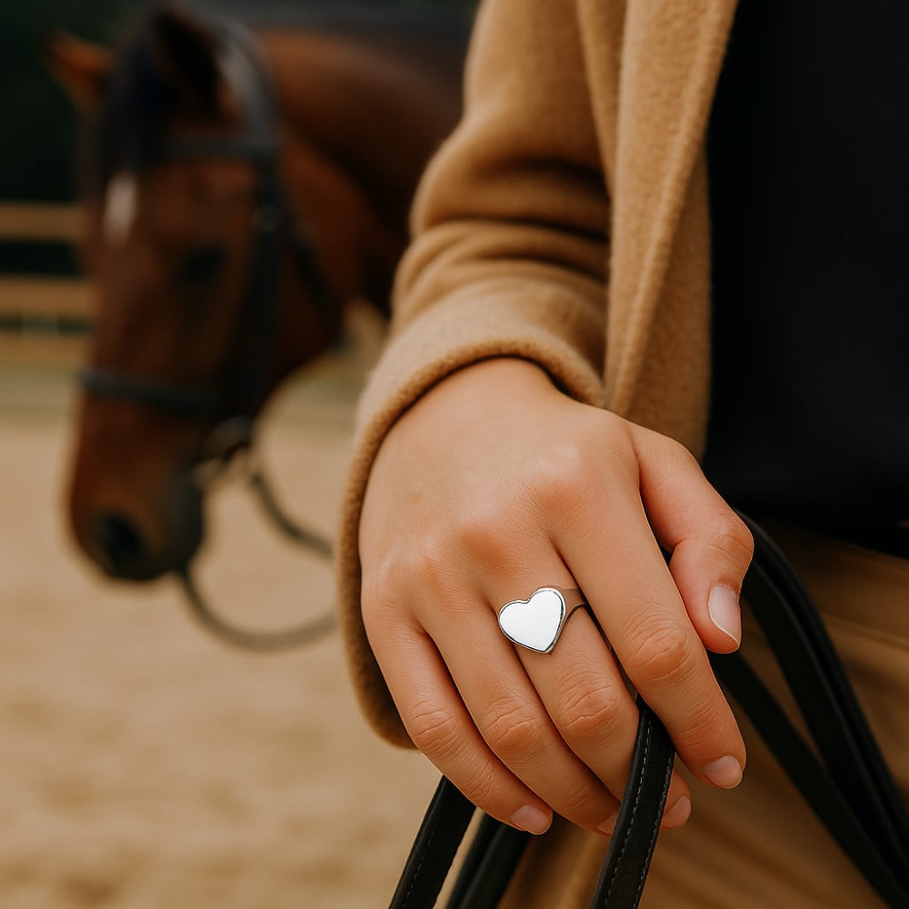 Bague Cœur En Acier Inoxydable – Taille 57 (USA 8) – Cadeau Pour Femme