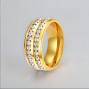 Bague personnalisee homme acier 2 lignes zirconium