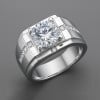 Bague Homme chevaliere acier zirconium