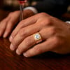 Bague Homme chevaliere acier zirconium