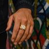 Bague Homme chevaliere acier zirconium