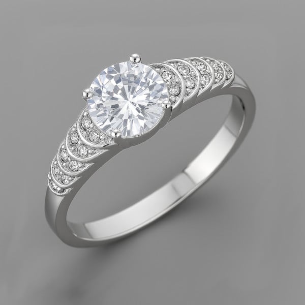 Bague femme chevaliere acier pavage zirconium