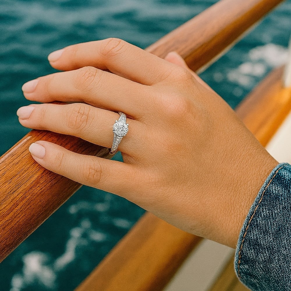 Alliance Bague Acier Inoxydable Couple Mixte Zircon