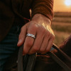 Bague ouverte homme acier tressee