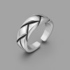 Bague ouverte homme acier tressee