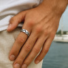 Bague ouverte homme acier tressee