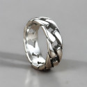 Men's ring with Cuban steel chain ring