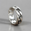 Men's ring with Cuban steel chain ring