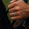 Bague acier personnalisable runes viking celtique