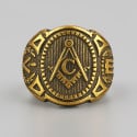 Bague homme Franc-maçonnerie acier plaque or