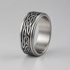 M Bague homme anneau tournant antistress acier noeud celtique