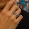 M Bague homme anneau tournant antistress acier noeud celtique