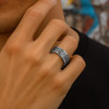 M Bague homme anneau tournant antistress acier noeud celtique