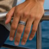 M Bague homme anneau tournant antistress acier noeud celtique