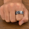 Bague homme anneau anti-stress tournant œil de Dieu