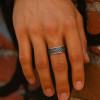 M Bague homme anneau ecaille serpent anti-stress tournant