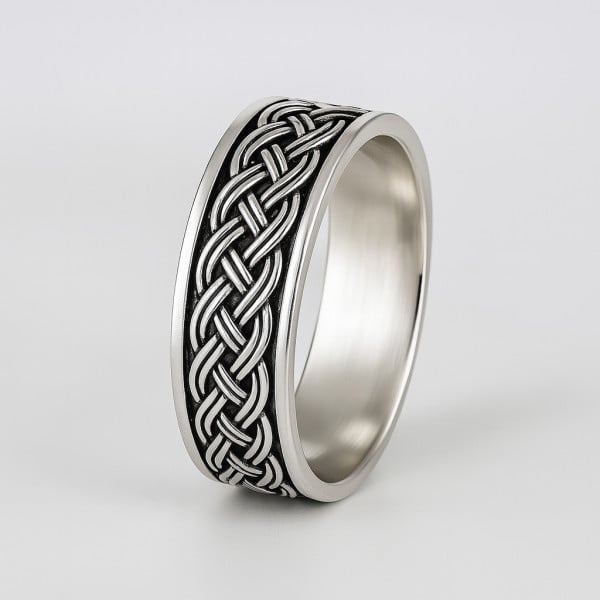 Bague argent anneau tournant celtique anti-stress