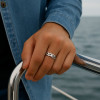 Bague homme chaine argent rhodie