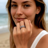Bague homme chaine argent rhodie